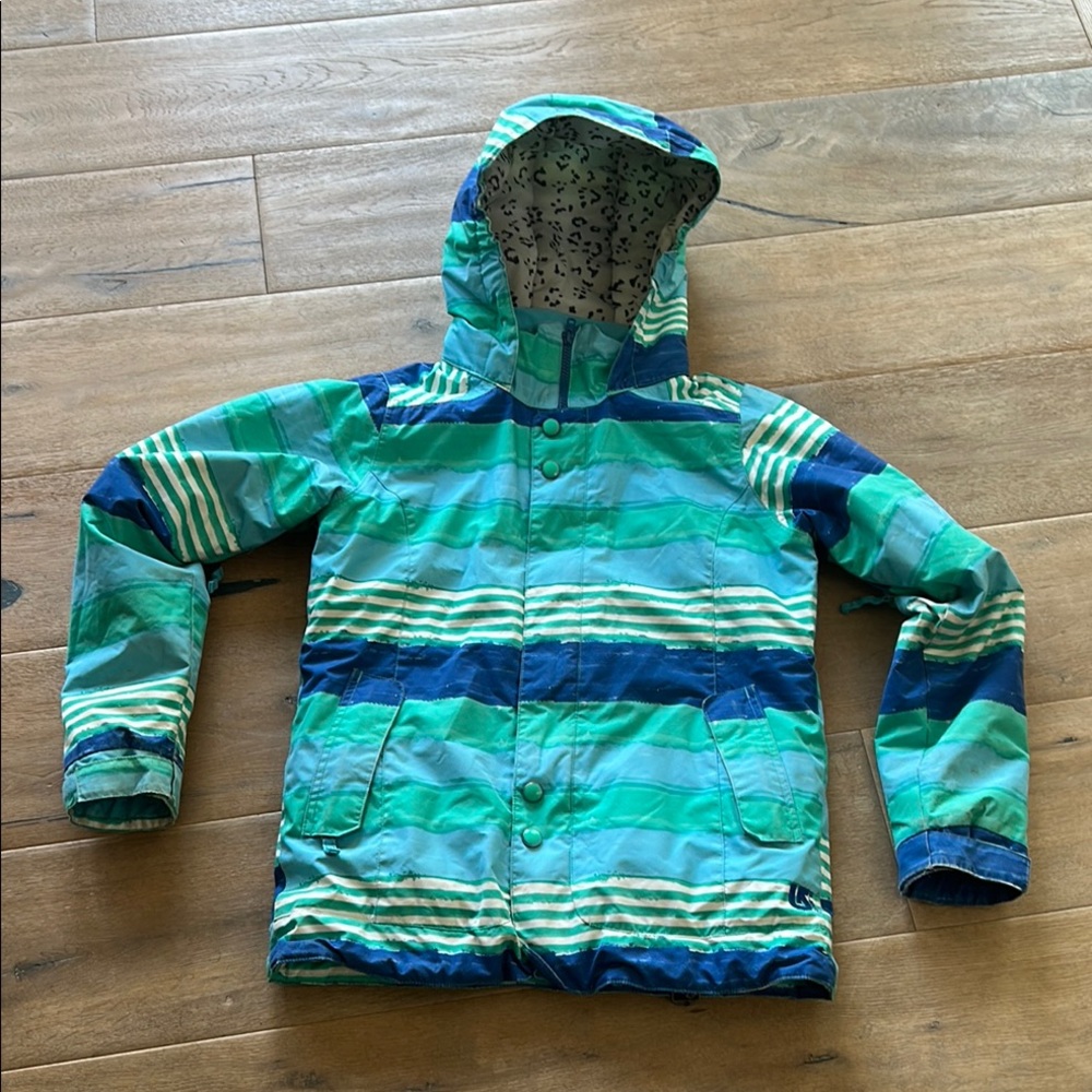 Burton Kids Striped Green and Blue Jacket